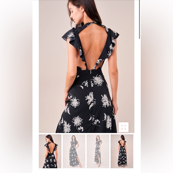 NWT. Open Back Floral Maxi Dress - Picture 2 of 5